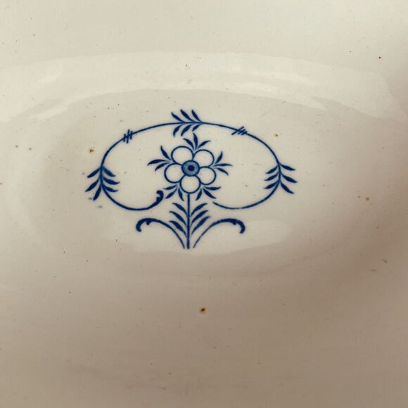 F Winkle FW & Co Danish Oval Vegetable Salad Serving Bowl Dish Flow Blue 9.5"x7" - Picture 3 of 14